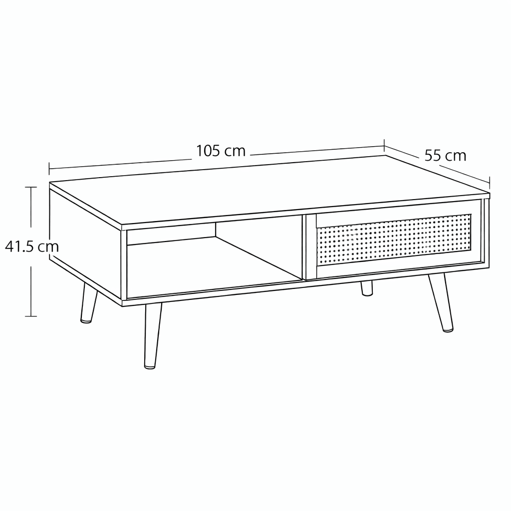 NORDIC CANE Coffee Table - woodx